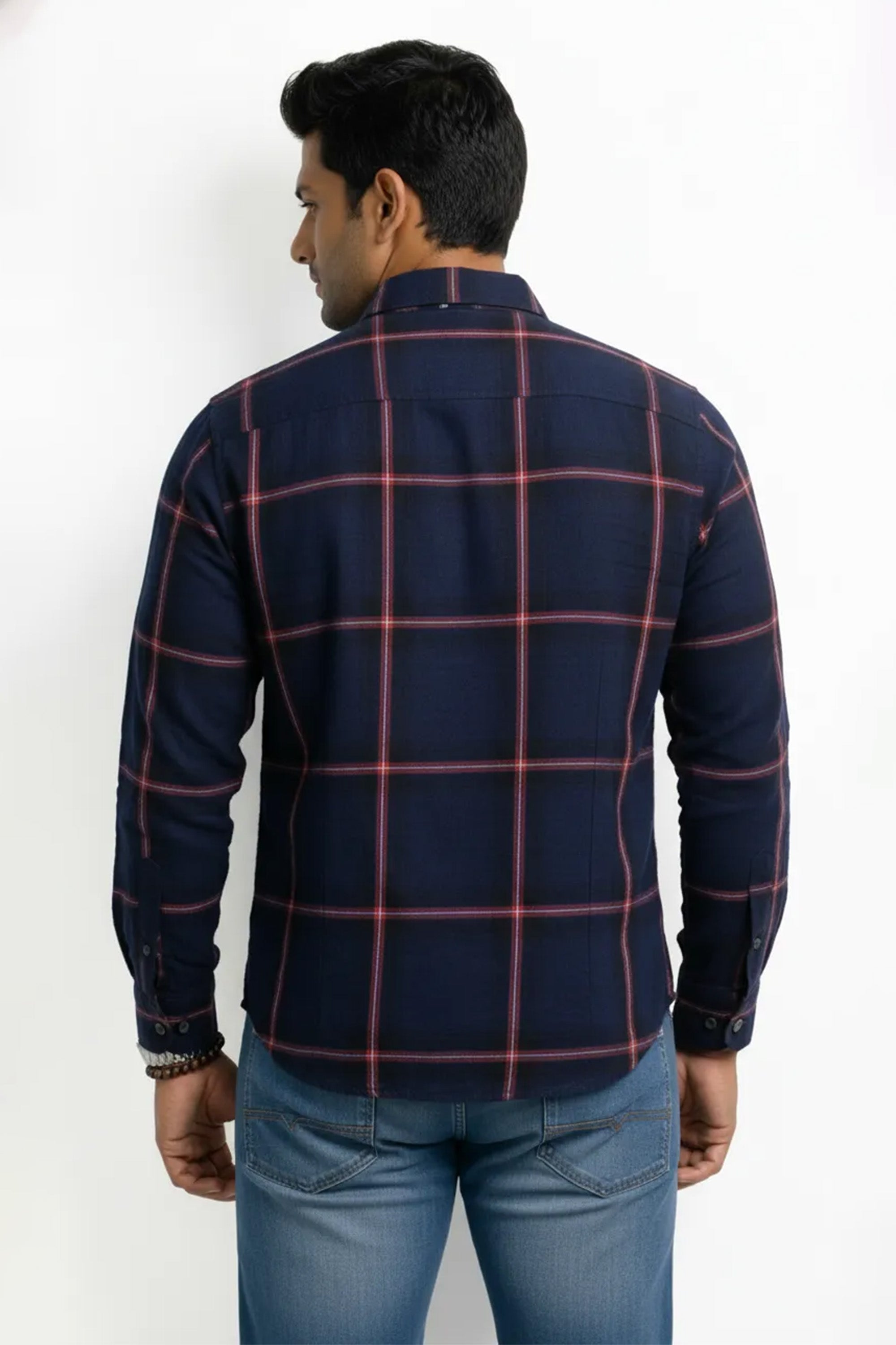 Slim Fit Cotton Checks L/S Shirt