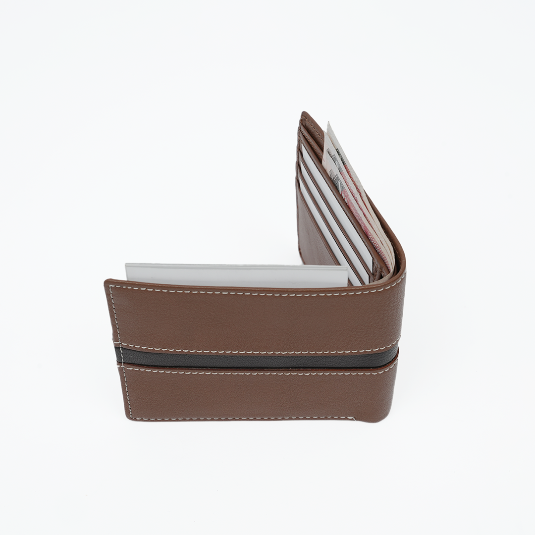 Genuine Leather RFID Wallet - Tan