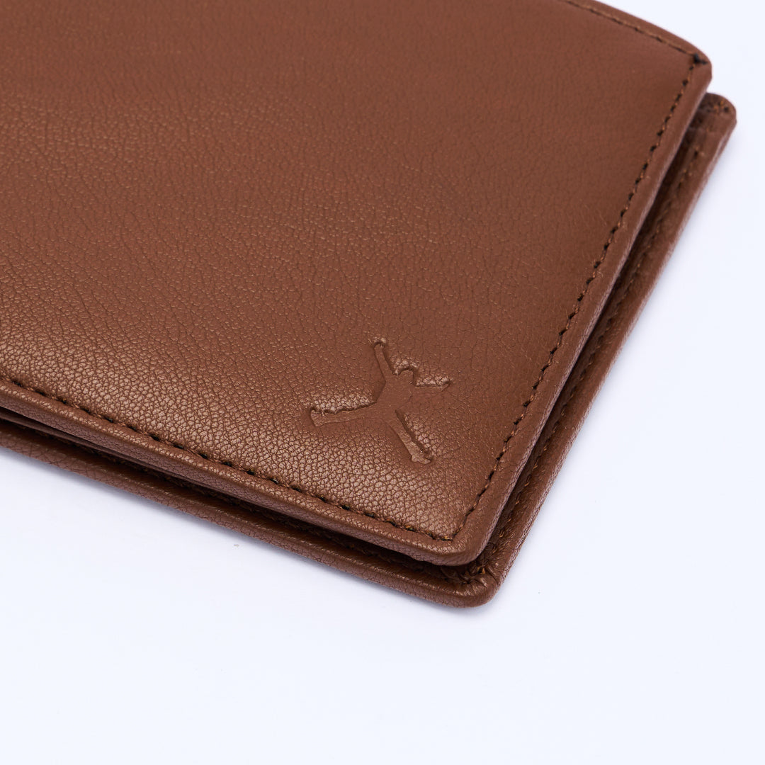 Genuine Leather RFID Wallet - Tan
