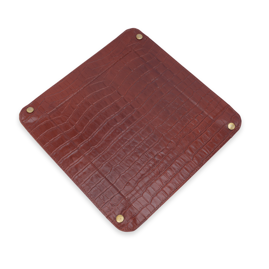 Italian Leather Tray Large - Tan