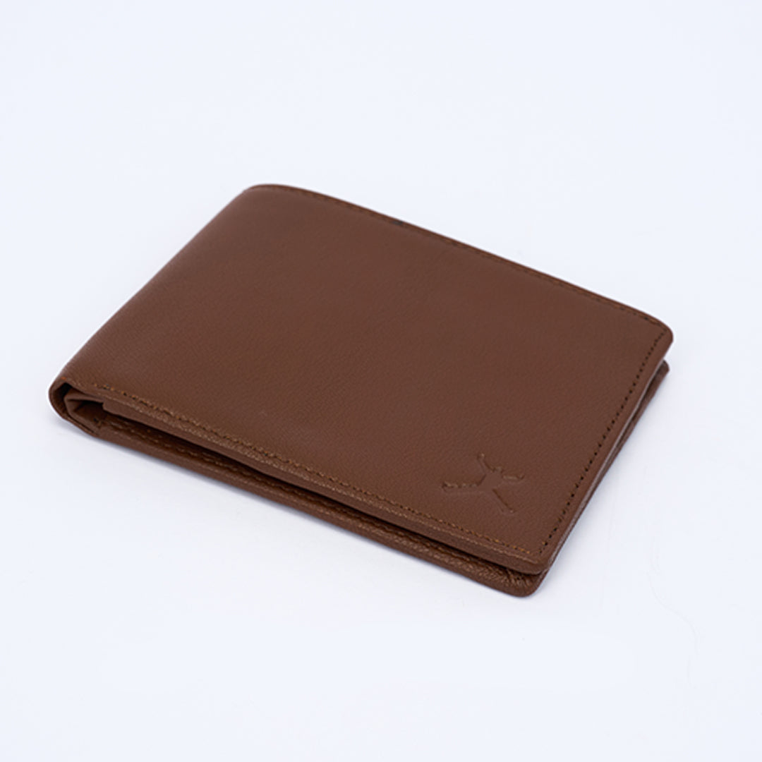 Genuine Leather RFID Wallet - Tan