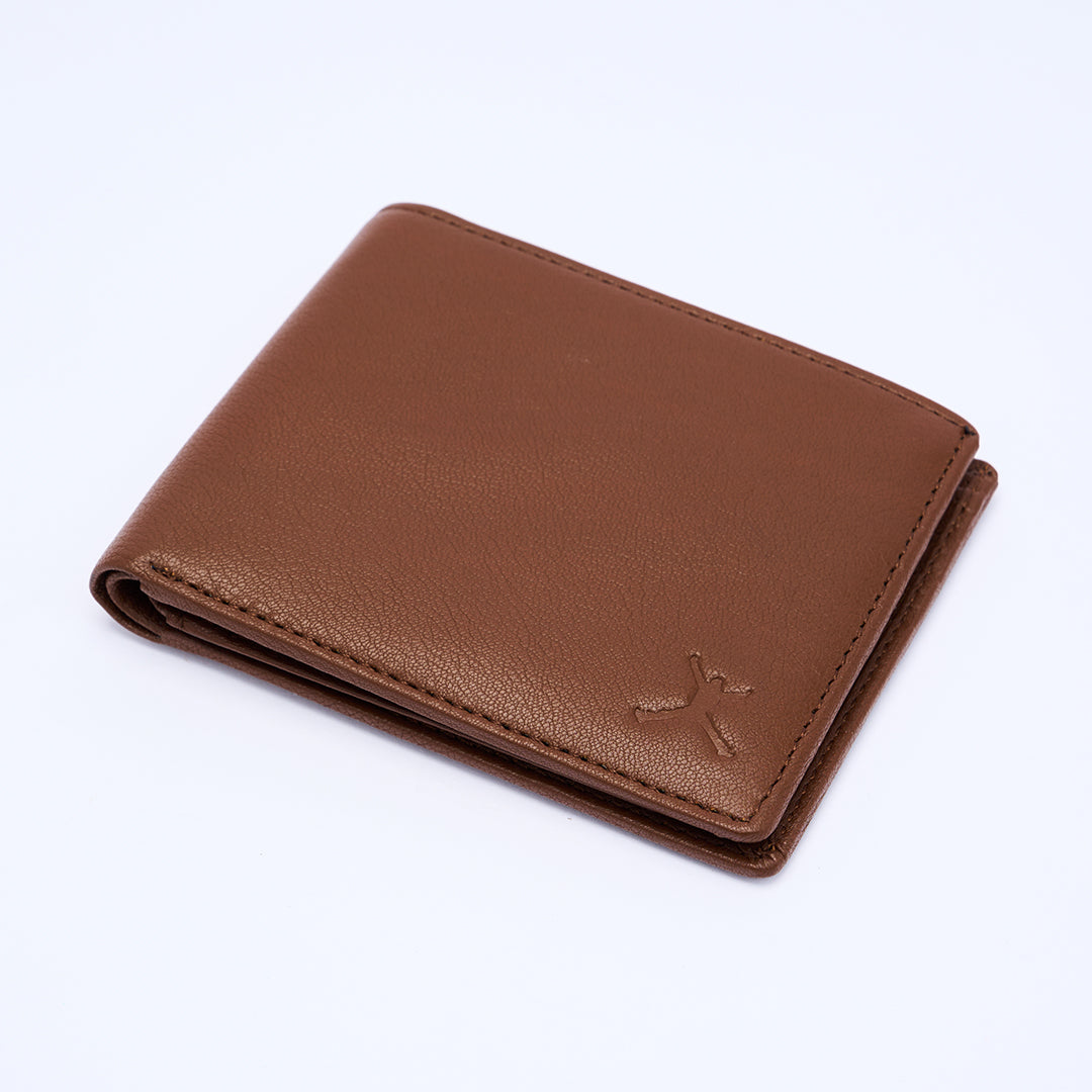 Genuine Leather RFID Wallet - Tan