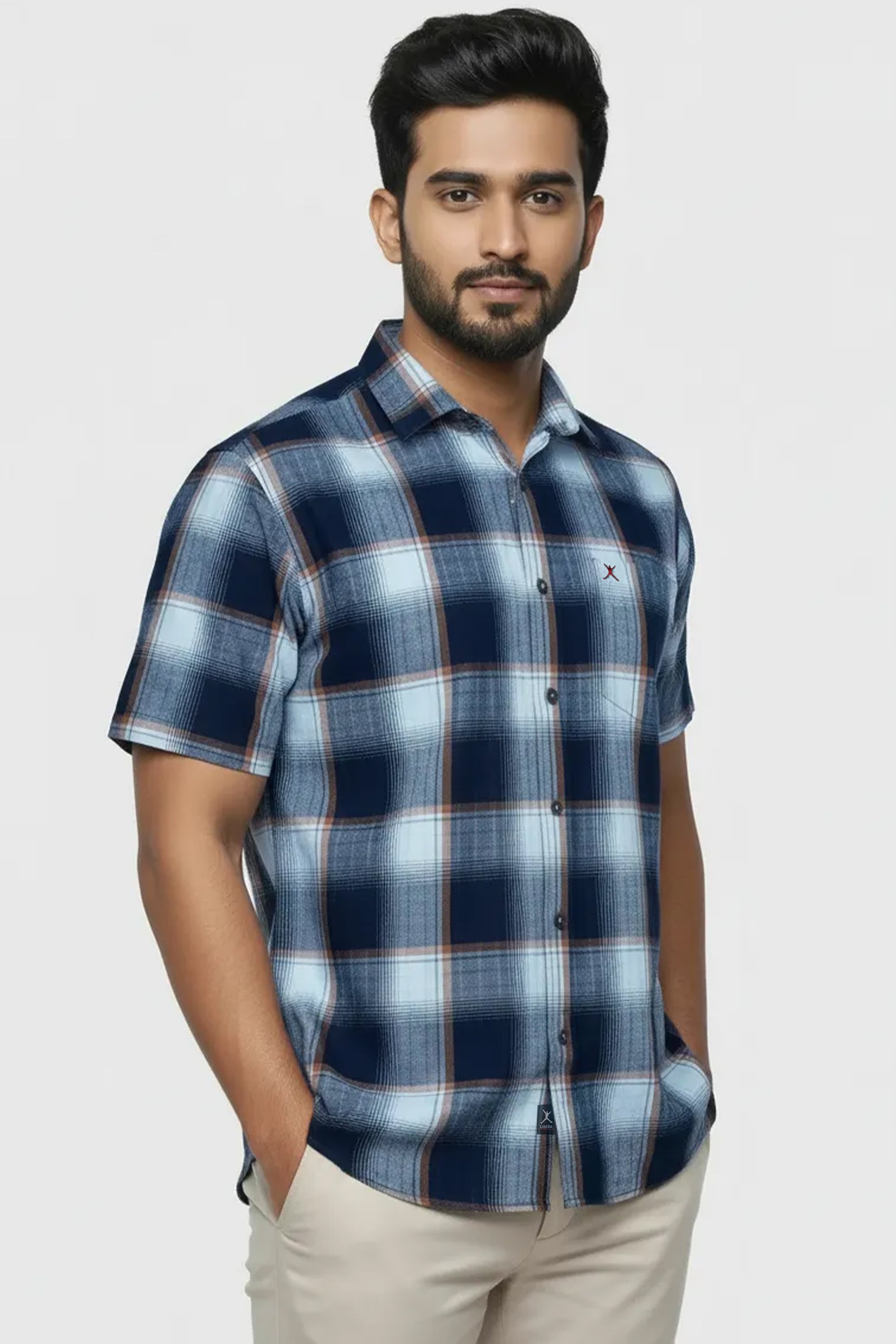 Slim Fit Cooton Check Shirt S/S