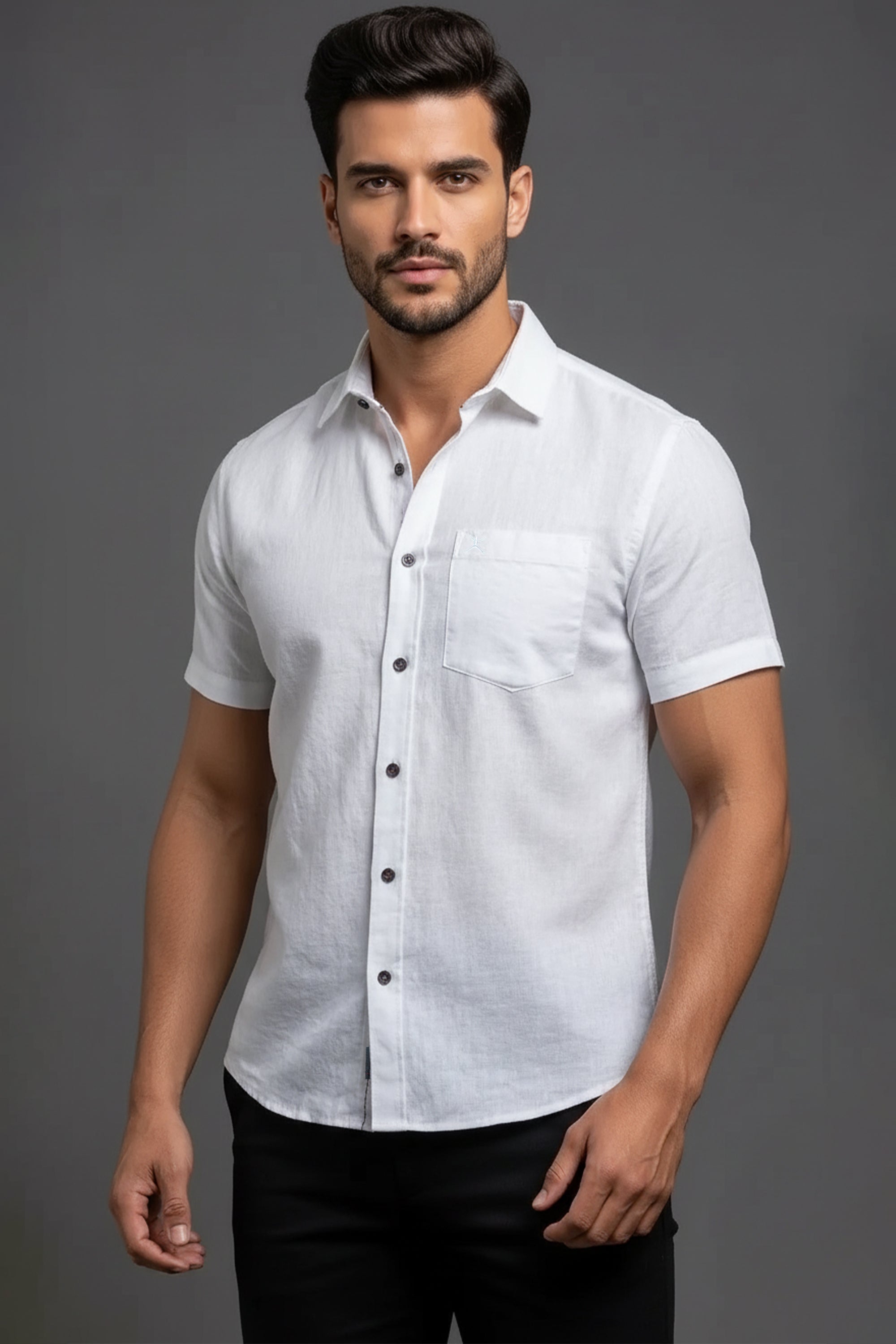Slim Fit Cotton Plain Stripes Shirt