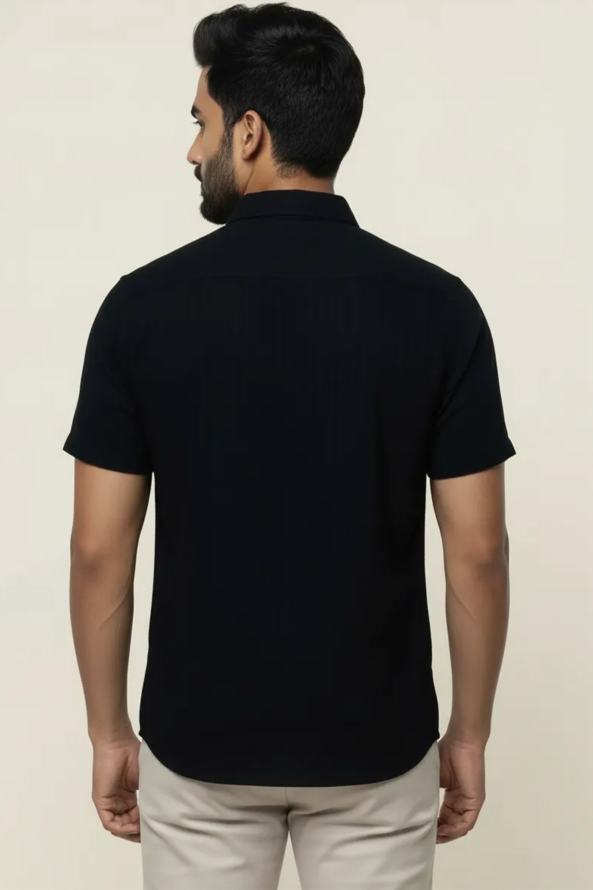 Slim Fit Cotton Plain Stripes Shirt