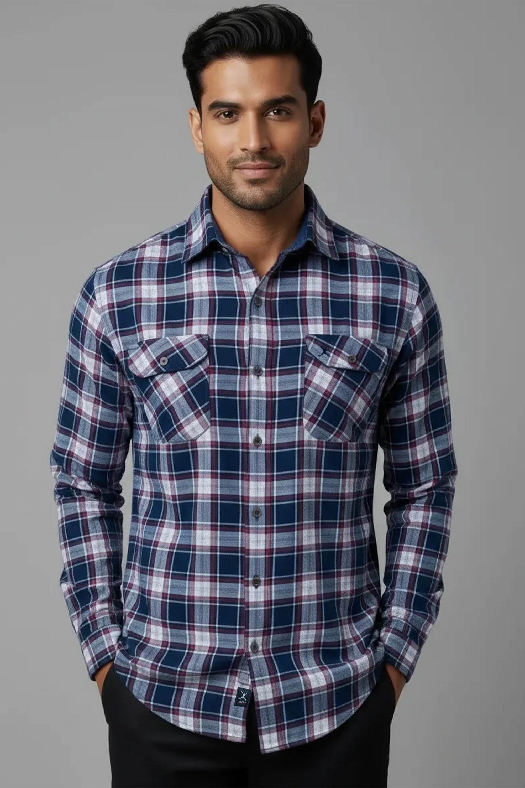 Slim Fit Cotton Check L/S