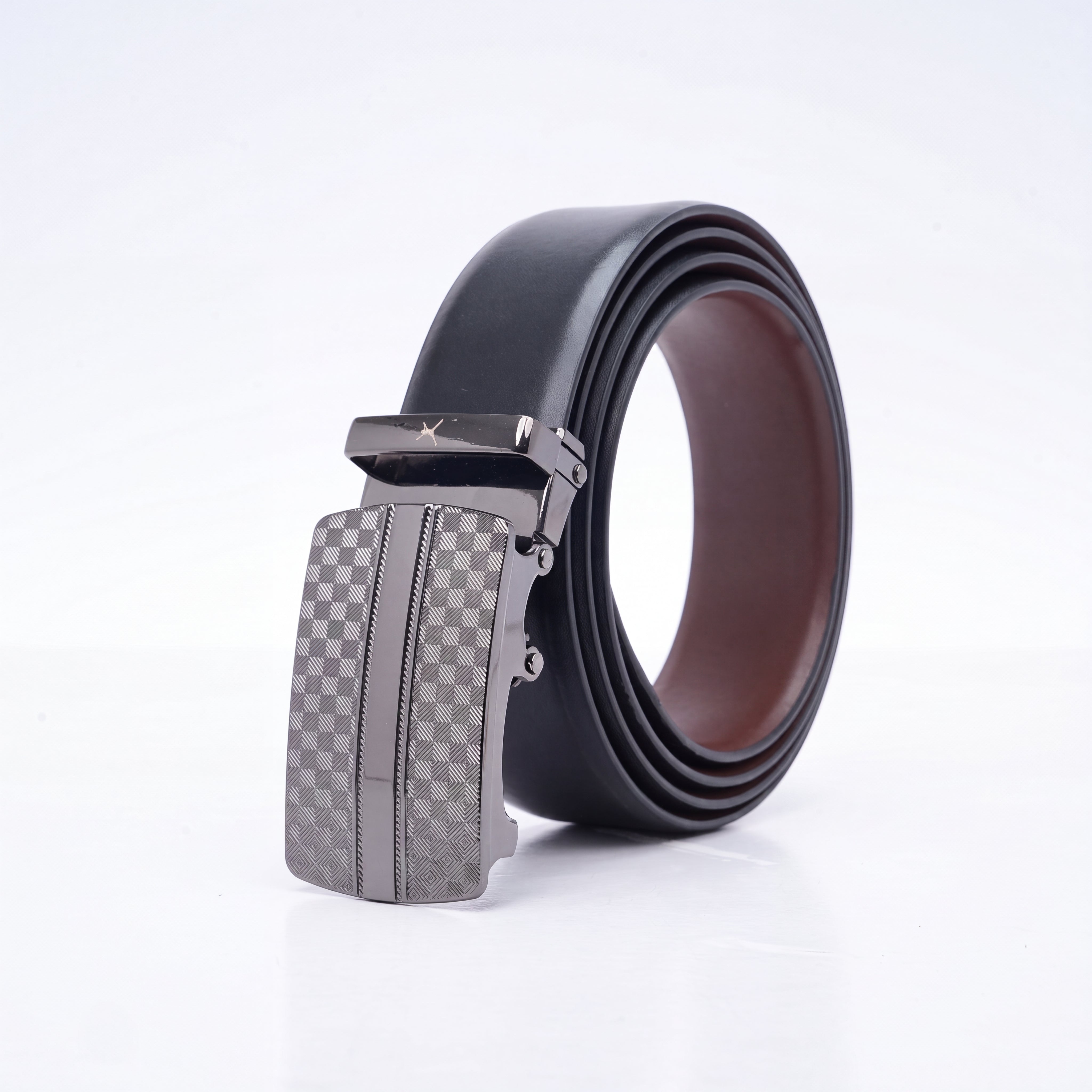 Genuine Leather Auto Lock Belt - Black | Light Brown