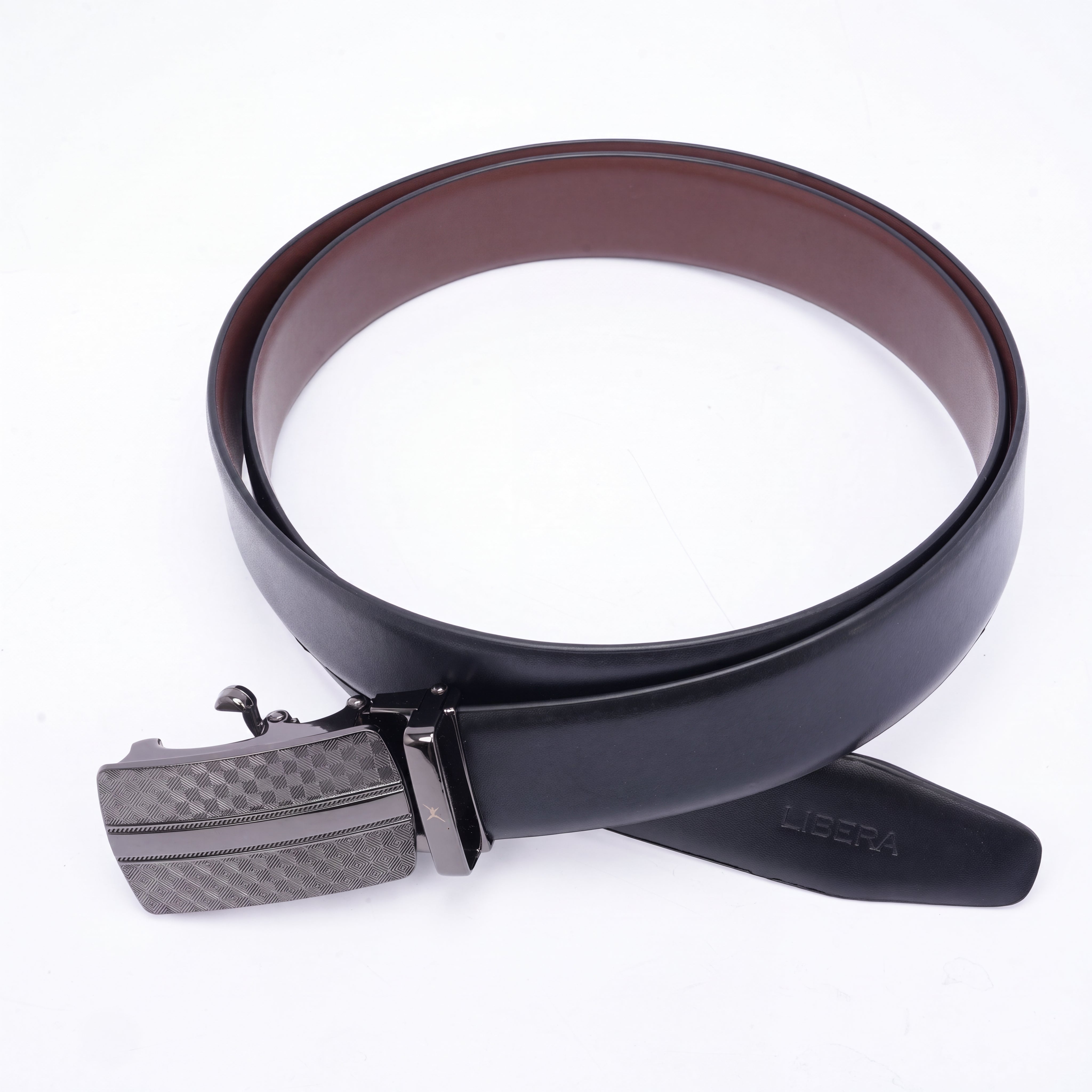 Genuine Leather Auto Lock Belt - Black | Light Brown