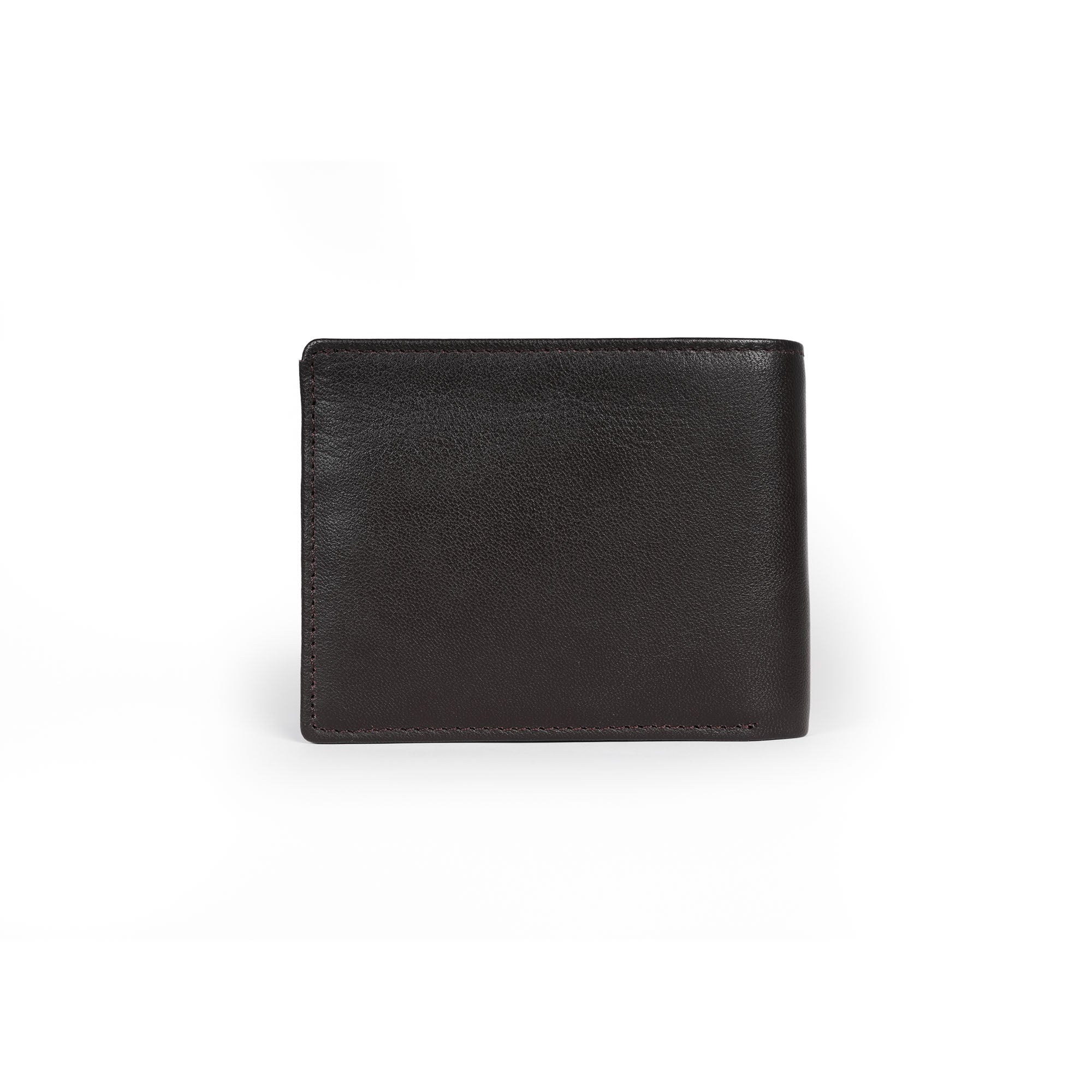 Genuine Leather RFID Coin Pocket Wallet - Dark Brown