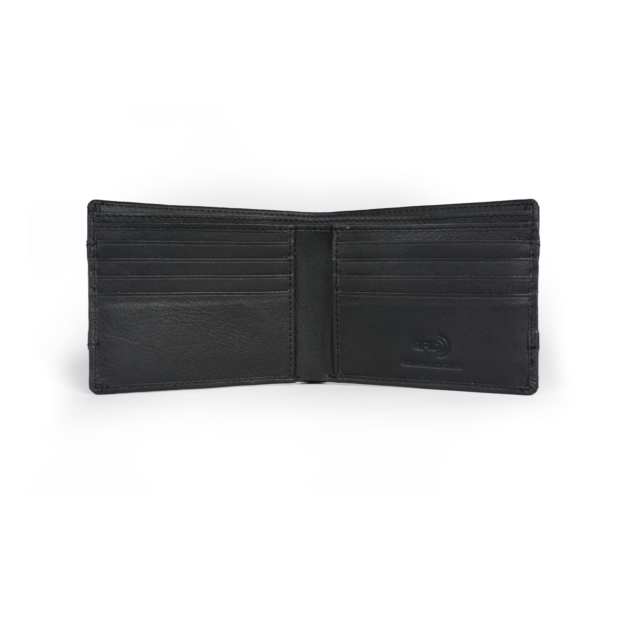 Genuine Leather RFID Wallet - Black