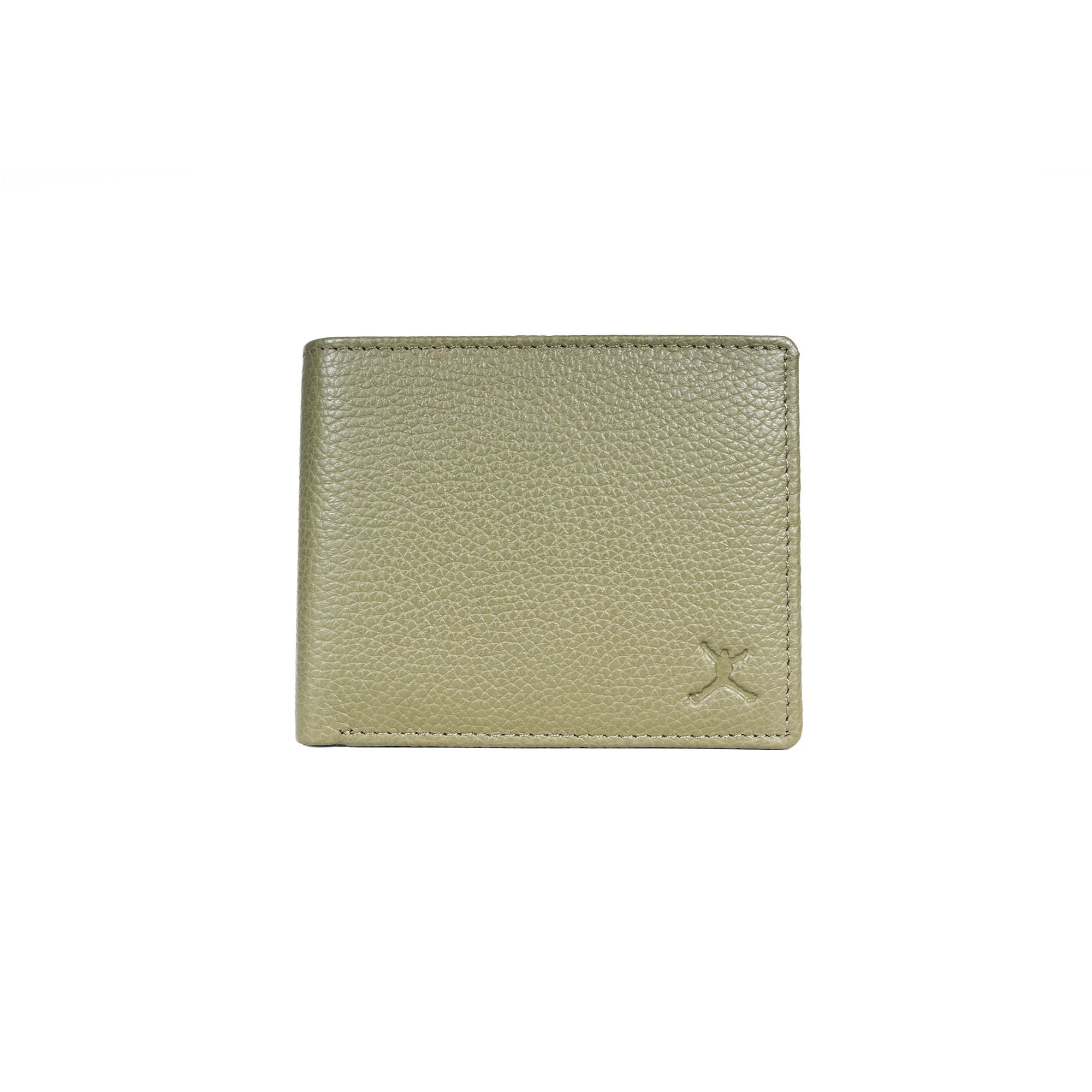 Italian Leather RFID Pebbled Wallet - Laurel Green