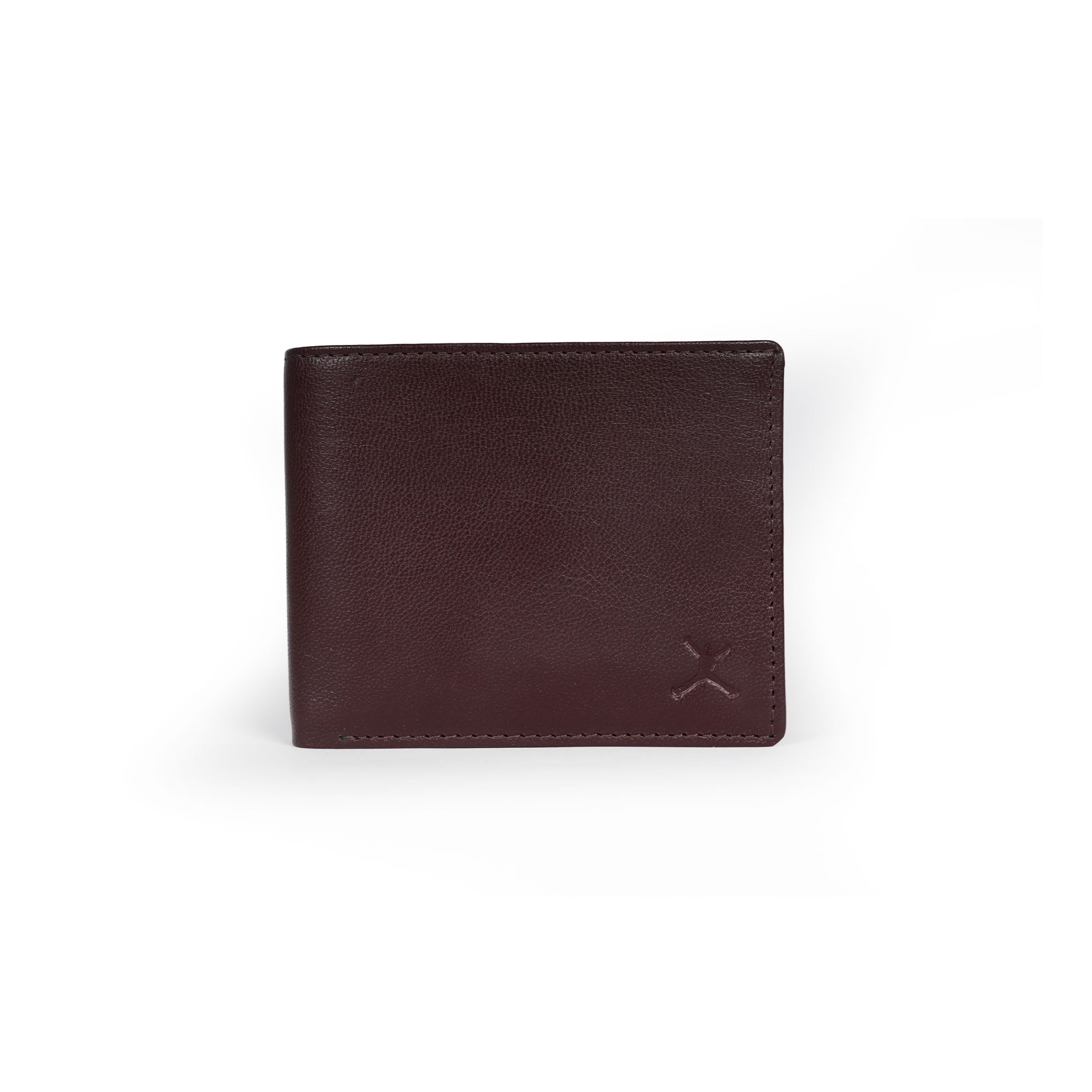 Genuine Leather RFID Coin Pocket Wallet - Burgundy