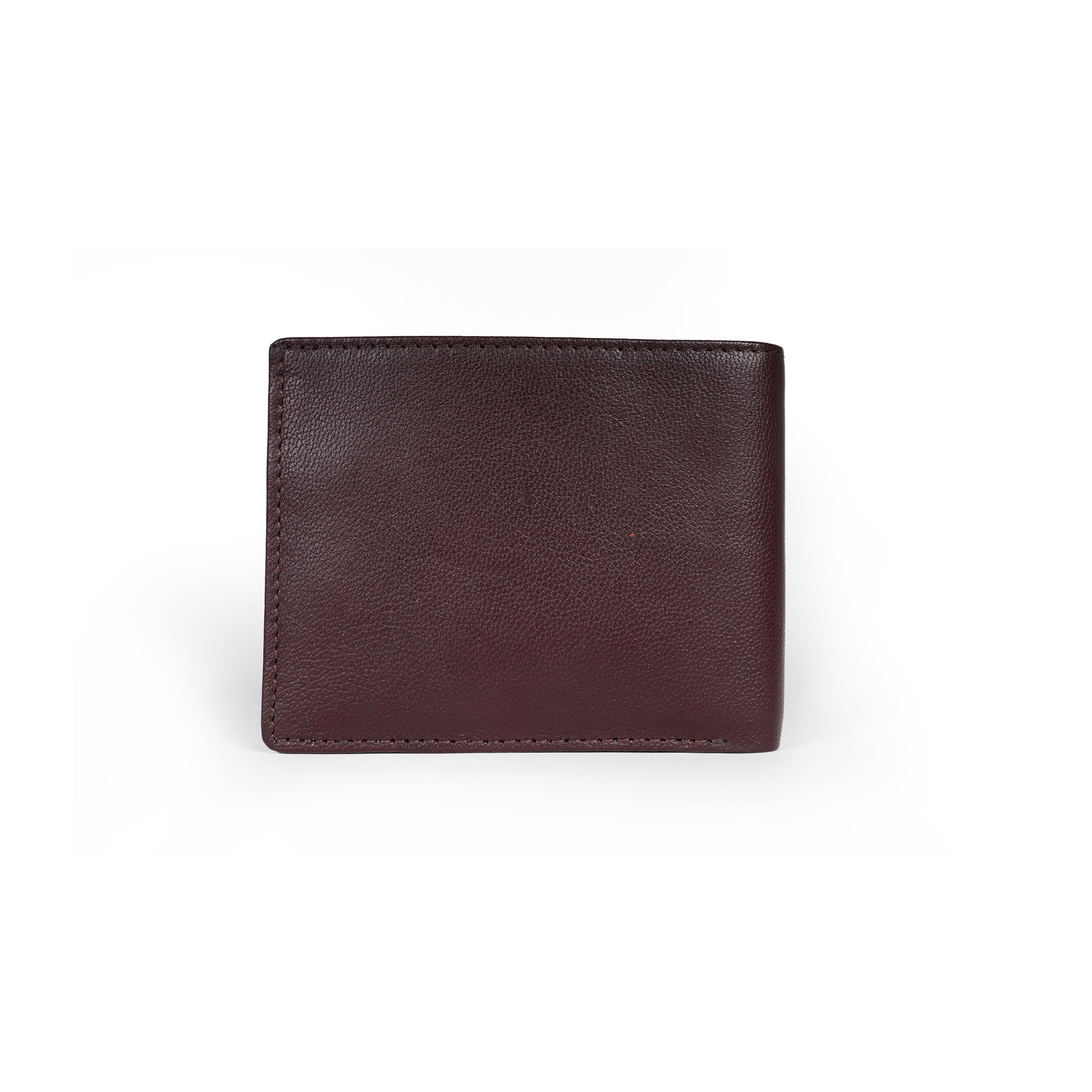 Genuine Leather RFID Coin Pocket Wallet - Burgundy