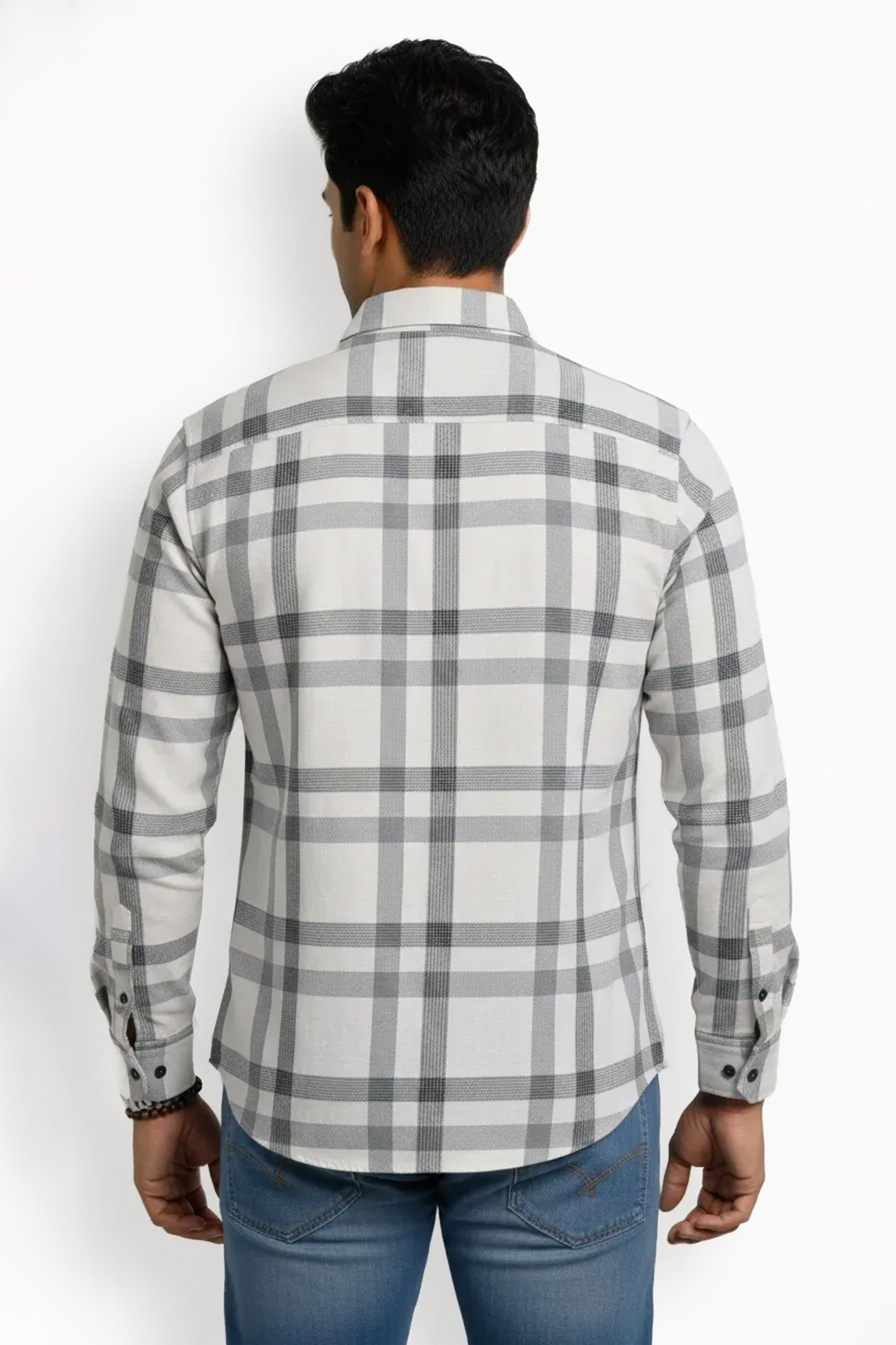 Slim Fit Cotton Checks L/S Shirt