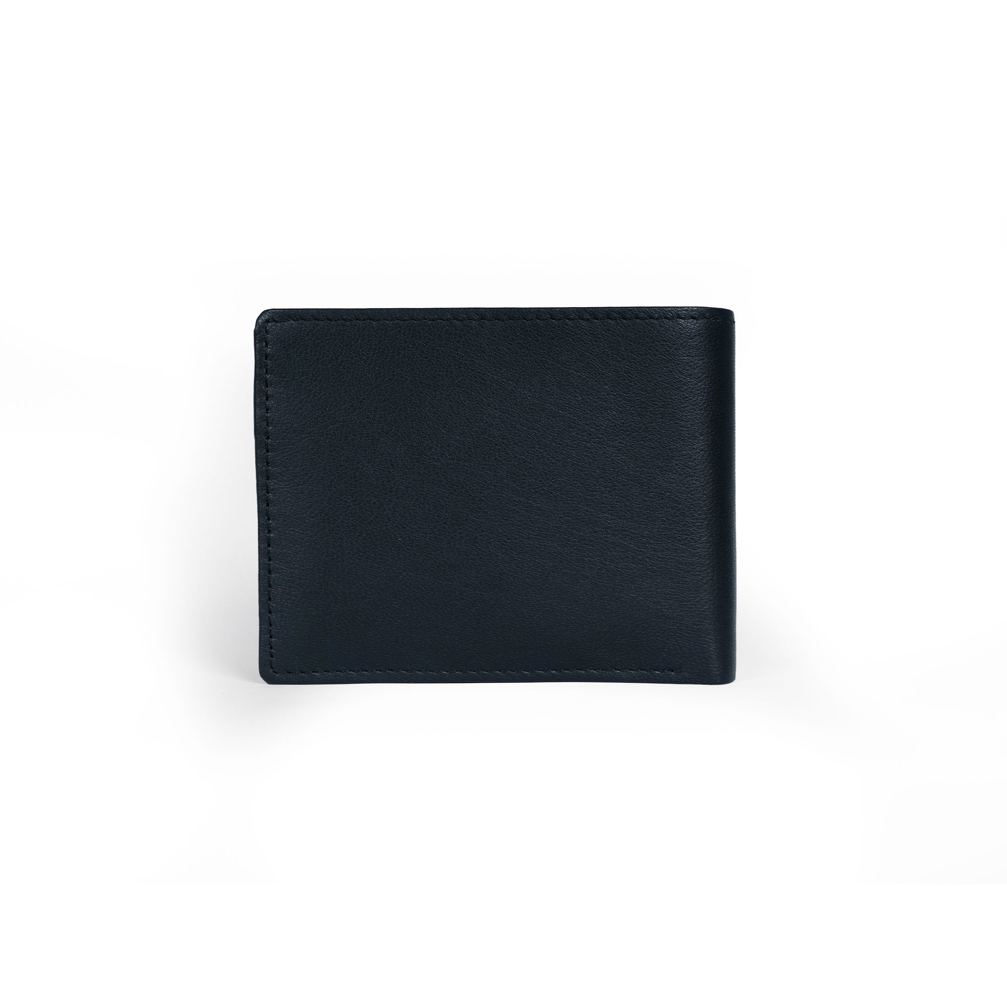 Genuine Leather RFID Coin Pocket Wallet - Navy Blue