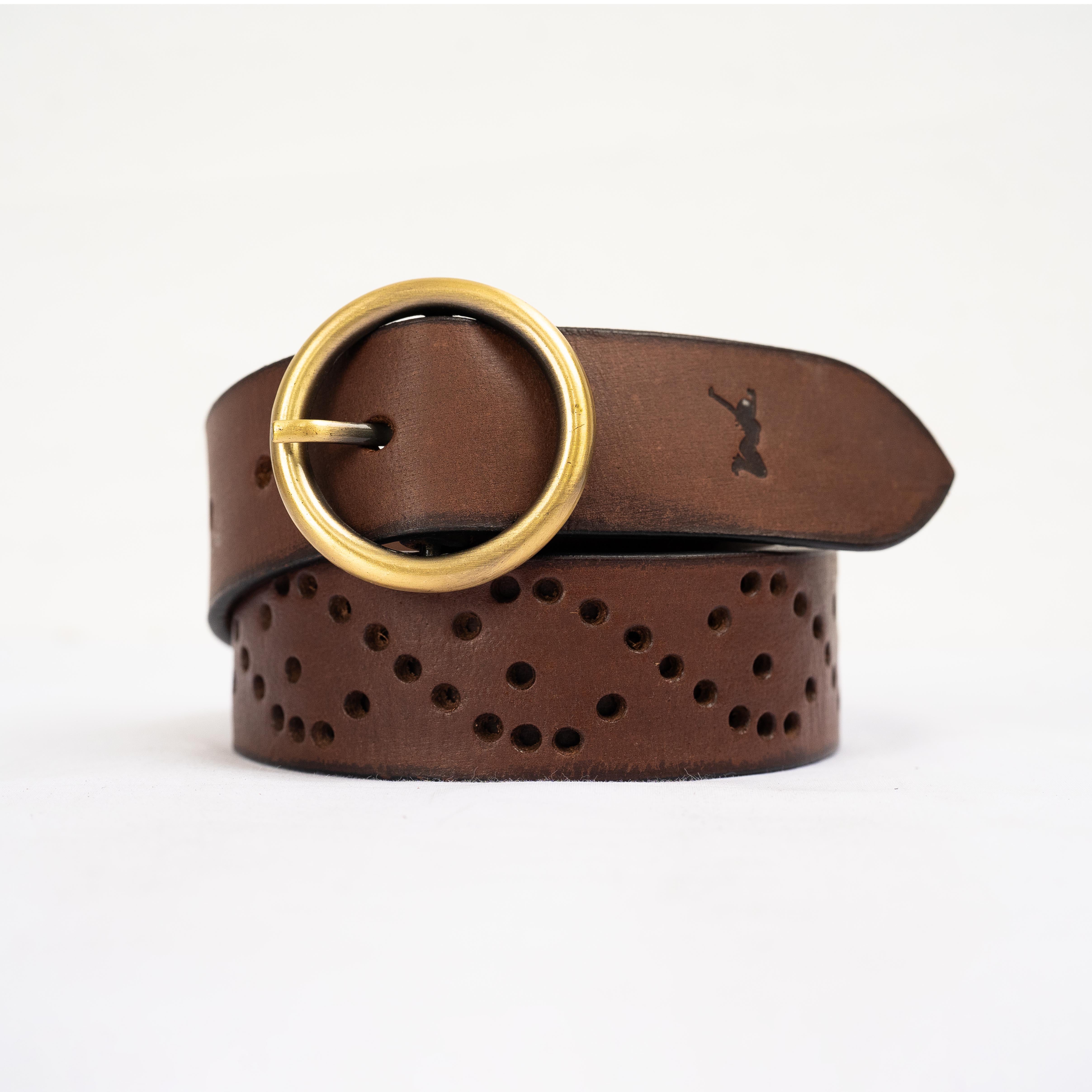 Casual Ladies Leather Belt Coffee Brown - Main Image