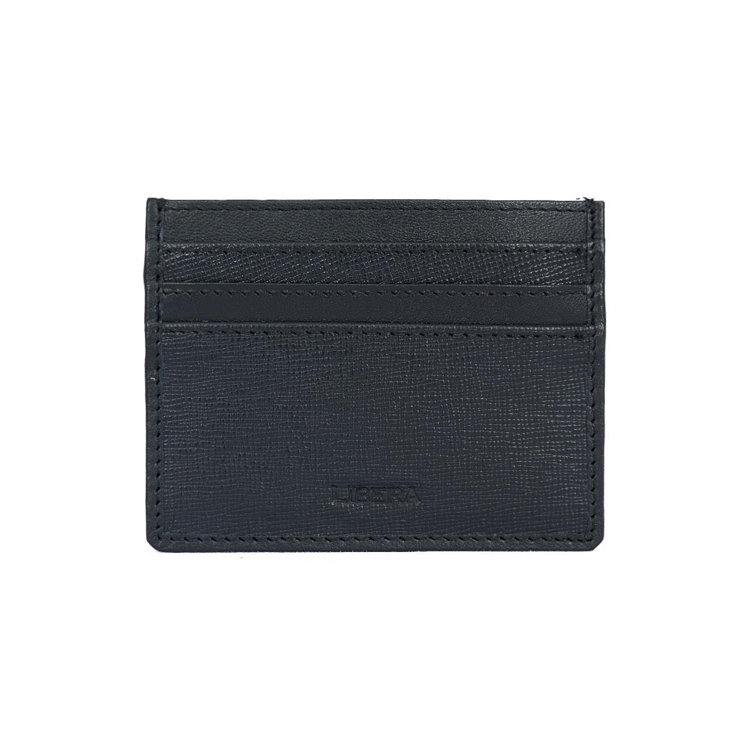 RFID Saffiano Leather Card Wallet - Black