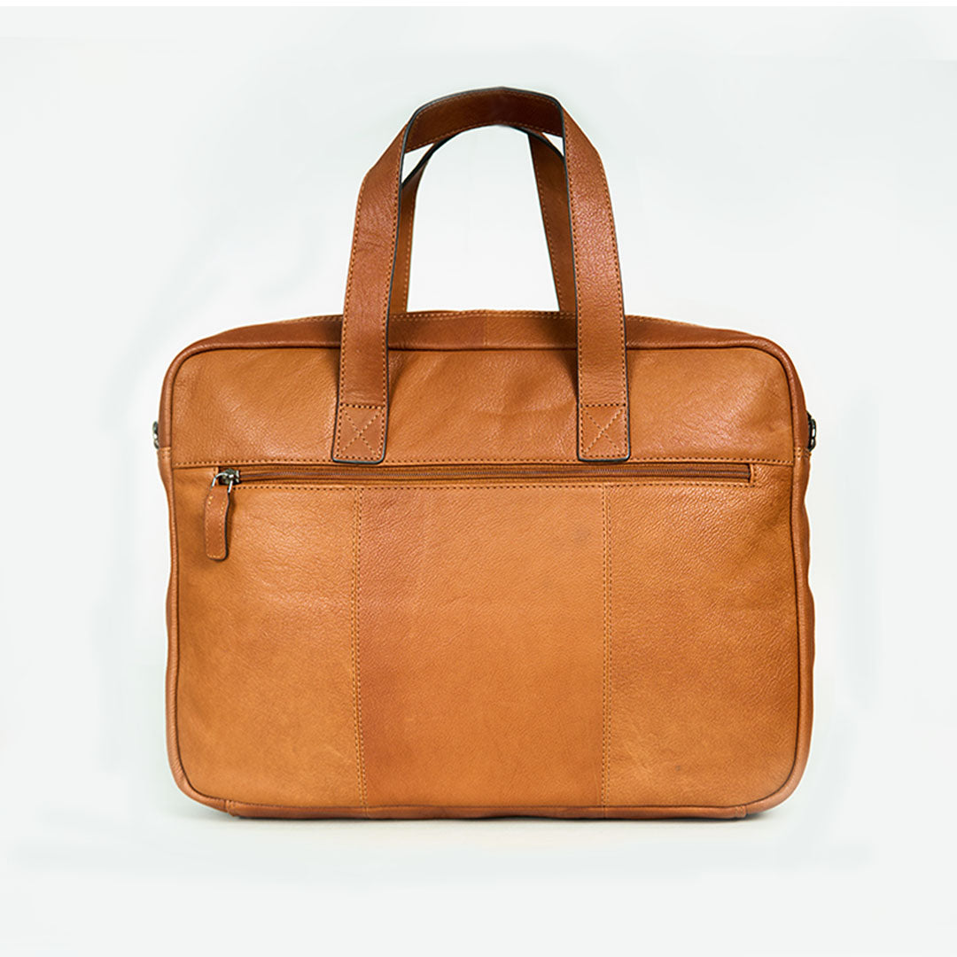 Italian Leather Executive Bag - Light Tan