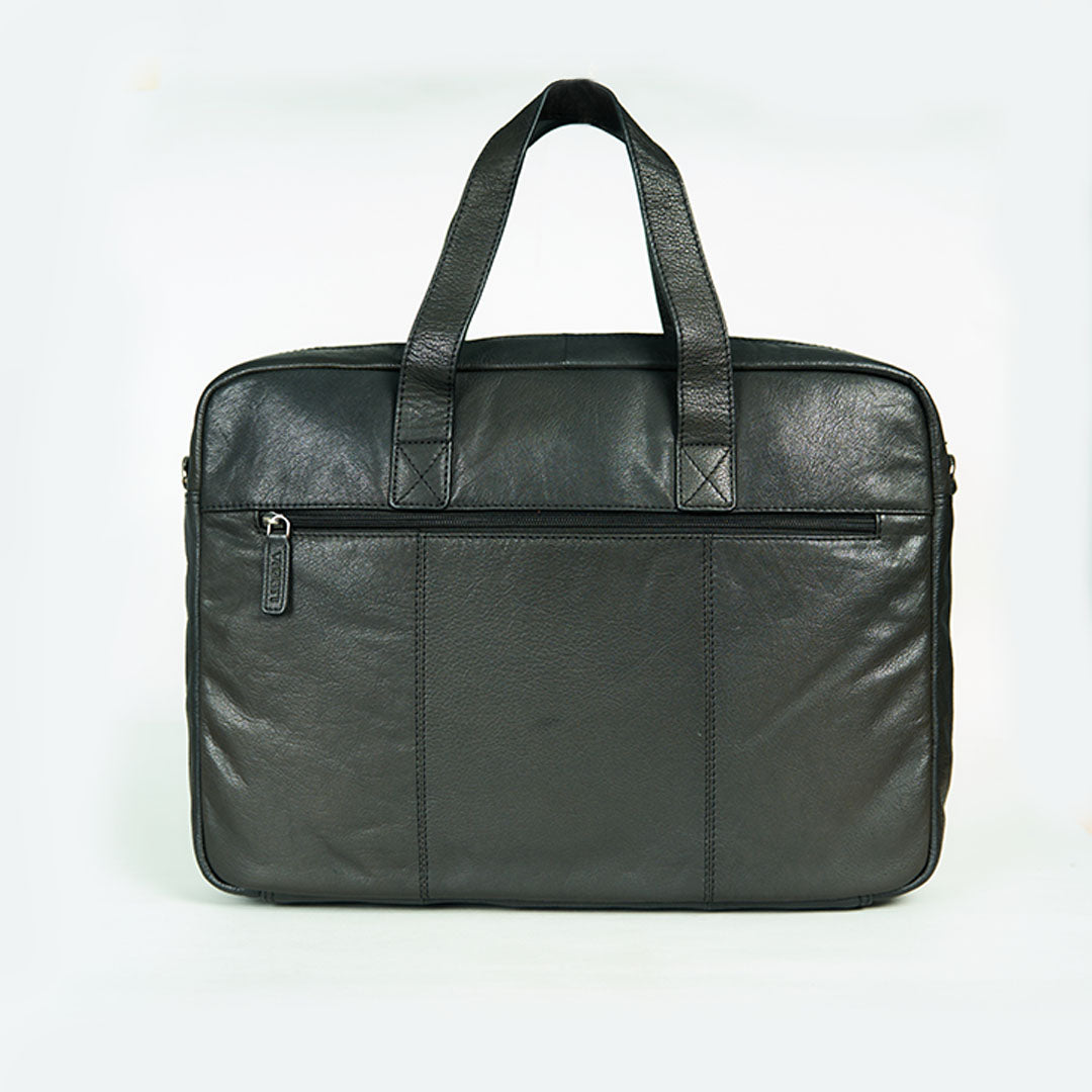 Italian Leather Executive Bag - Black