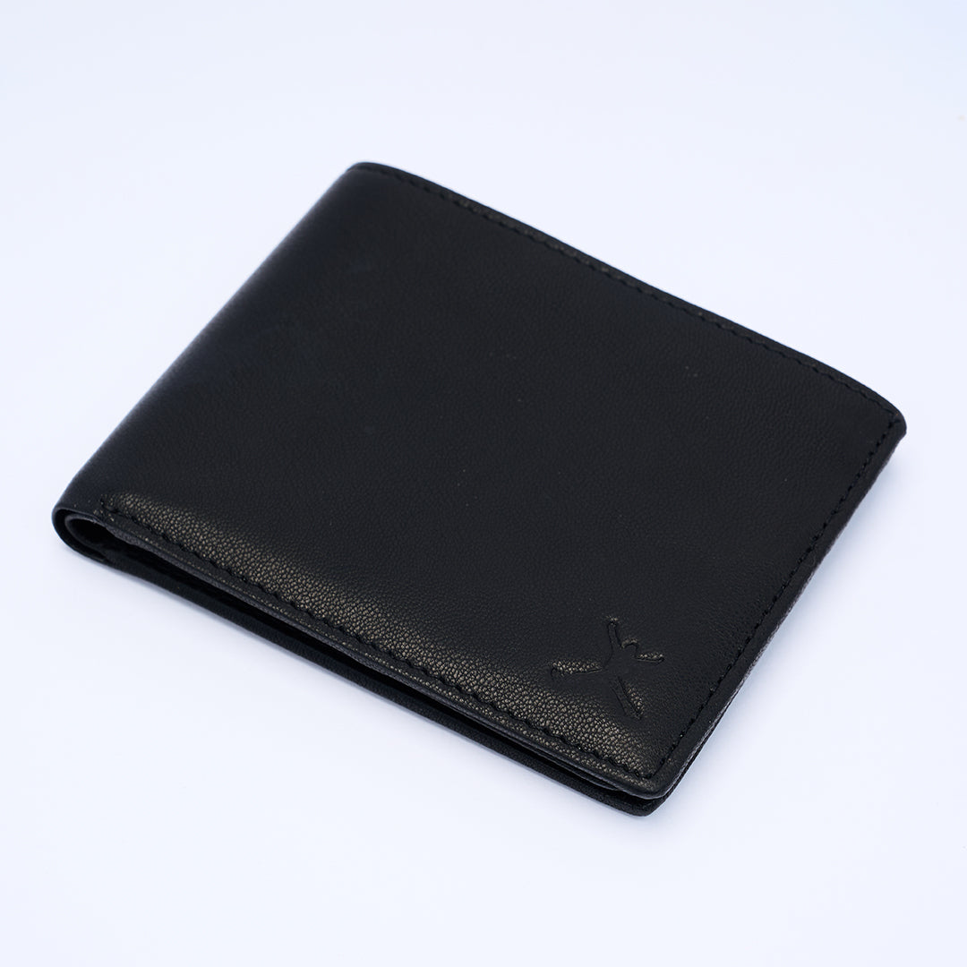 Genuine Leather RFID Wallet - Black