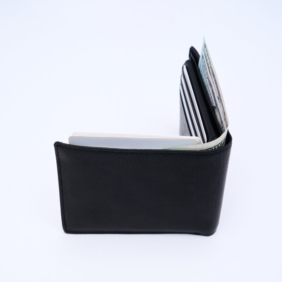 Genuine Leather RFID Wallet - Black