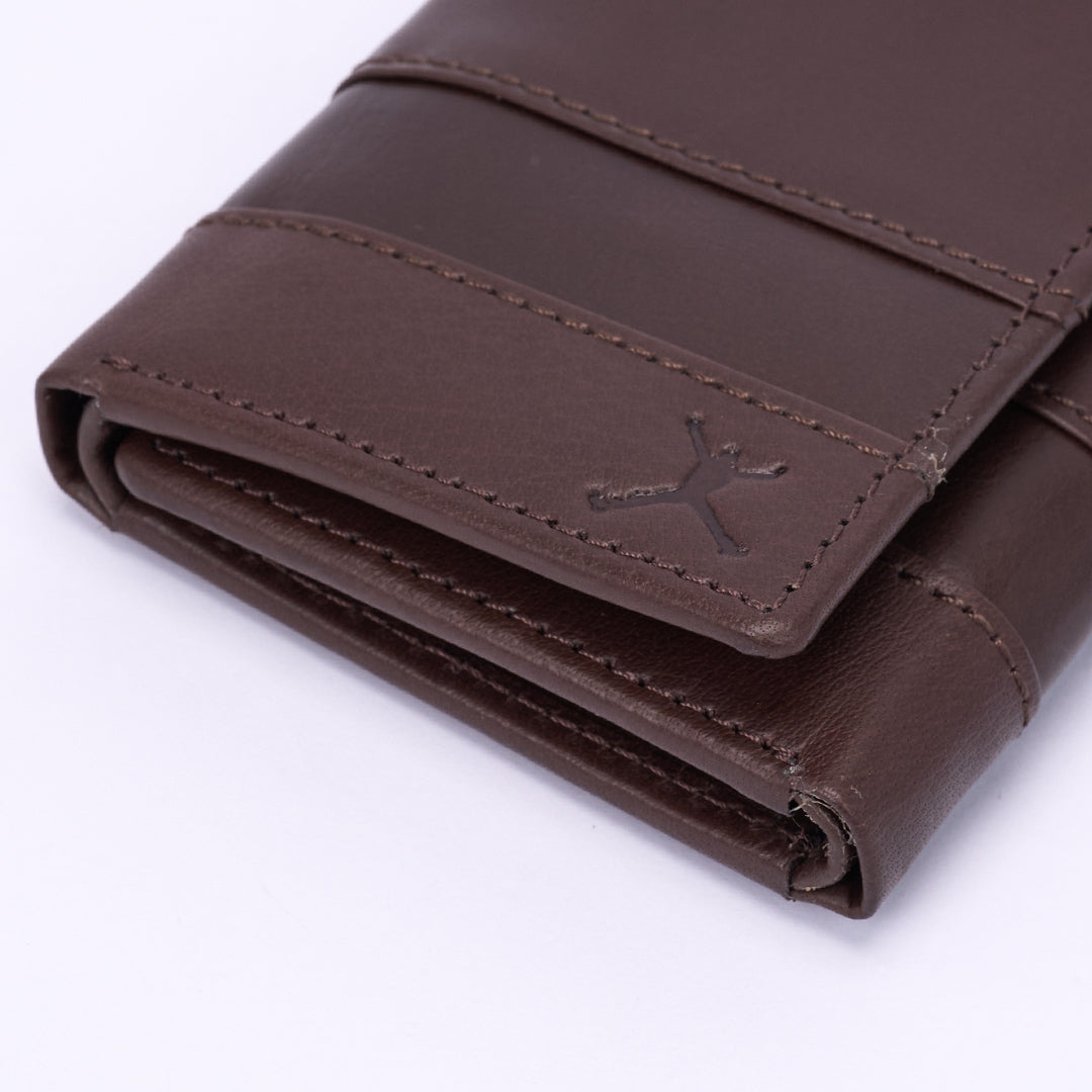 Italian Leather Tri Fold Wallet - Brown
