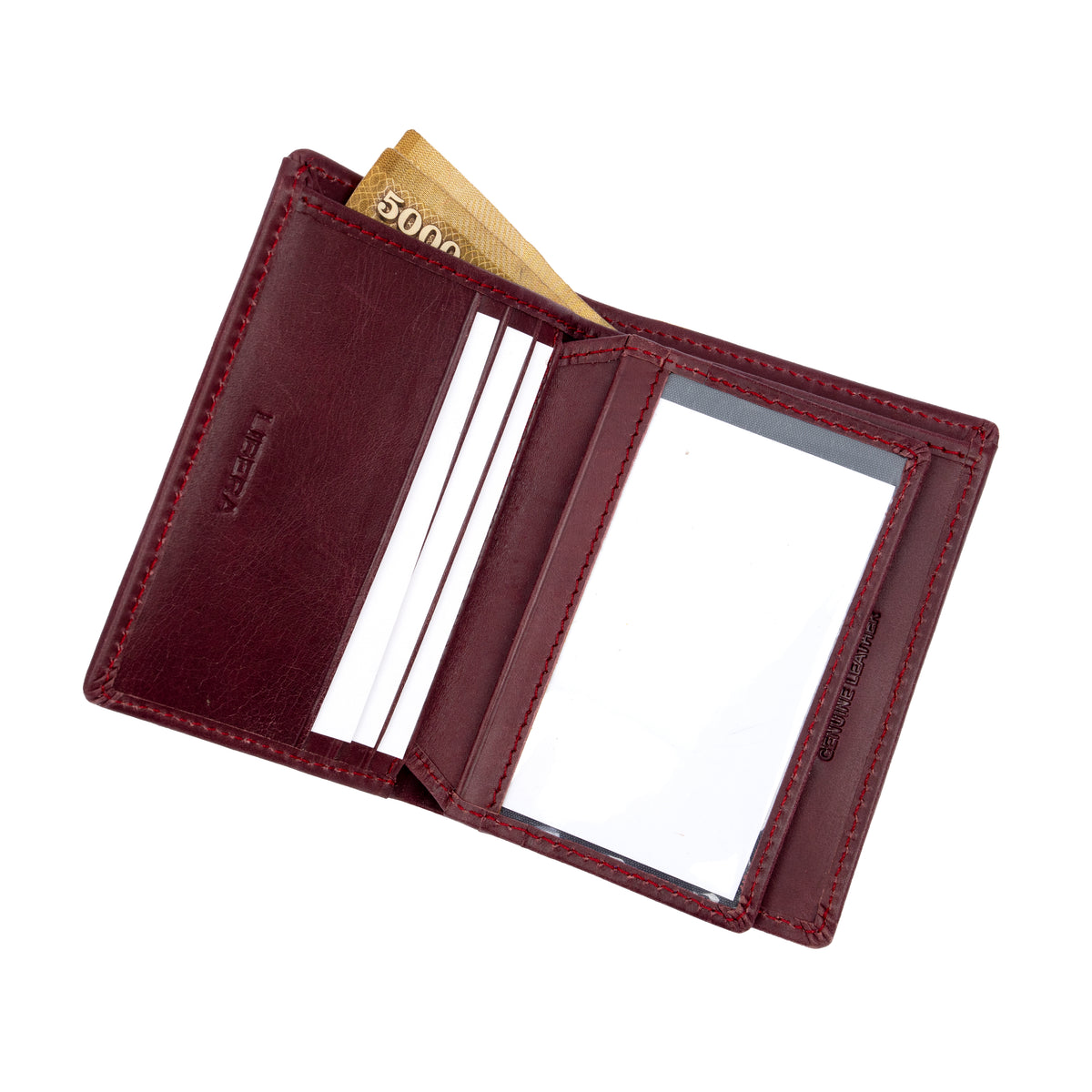 Italian Leather RFID Hip Wallet - Burgundy