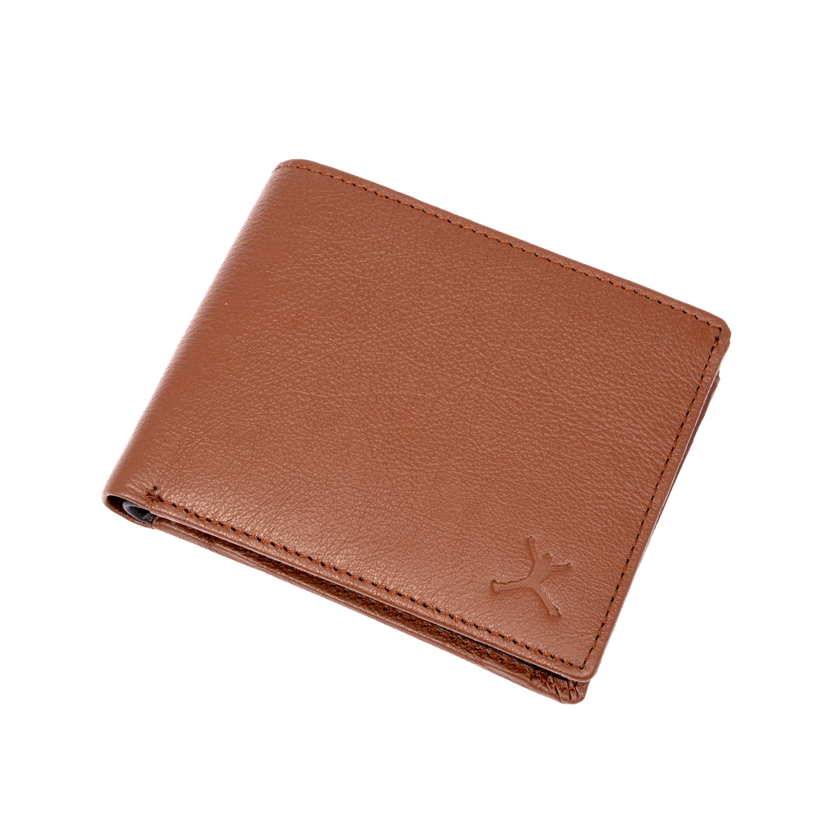 Genuine Leather Two Toned Coin Pocket Wallet - Tan | Coffee Brown