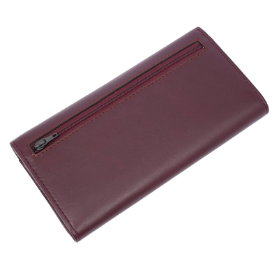 Italian Leather RFID Ladies Wallet - Burgundy
