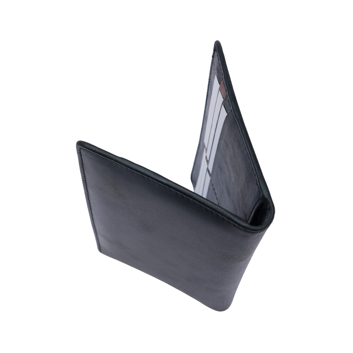 Genuine Leather Ladies RFID Long Wallet - Navy Blue