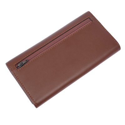 Italian Leather RFID Ladies Wallet - Tan