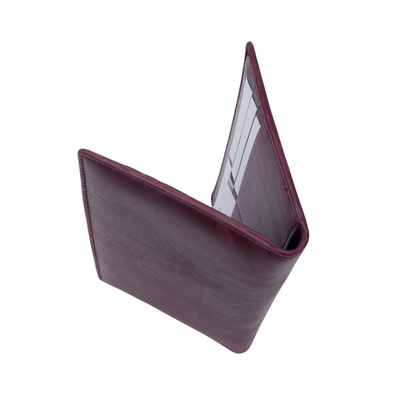 Genuine Leather Ladies RFID Long Wallet - Burgundy