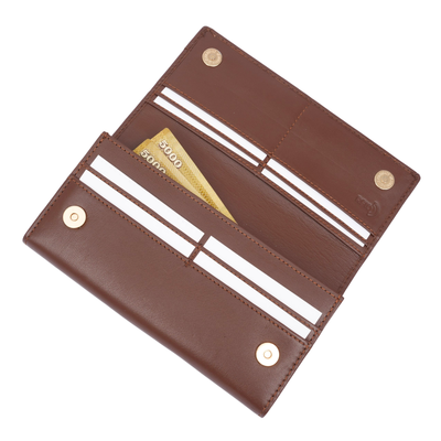 Italian Leather RFID Ladies Wallet - Tan