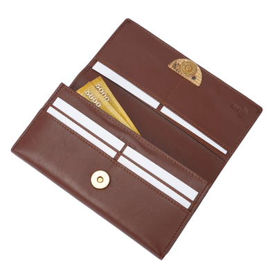 Italian Leather RFID Ladies Wallet - Tan