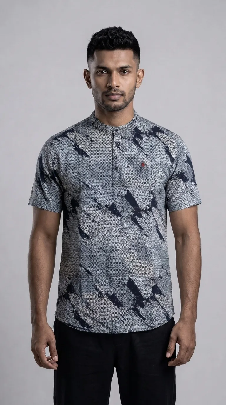 Slim Fit Printed Half Kurtha