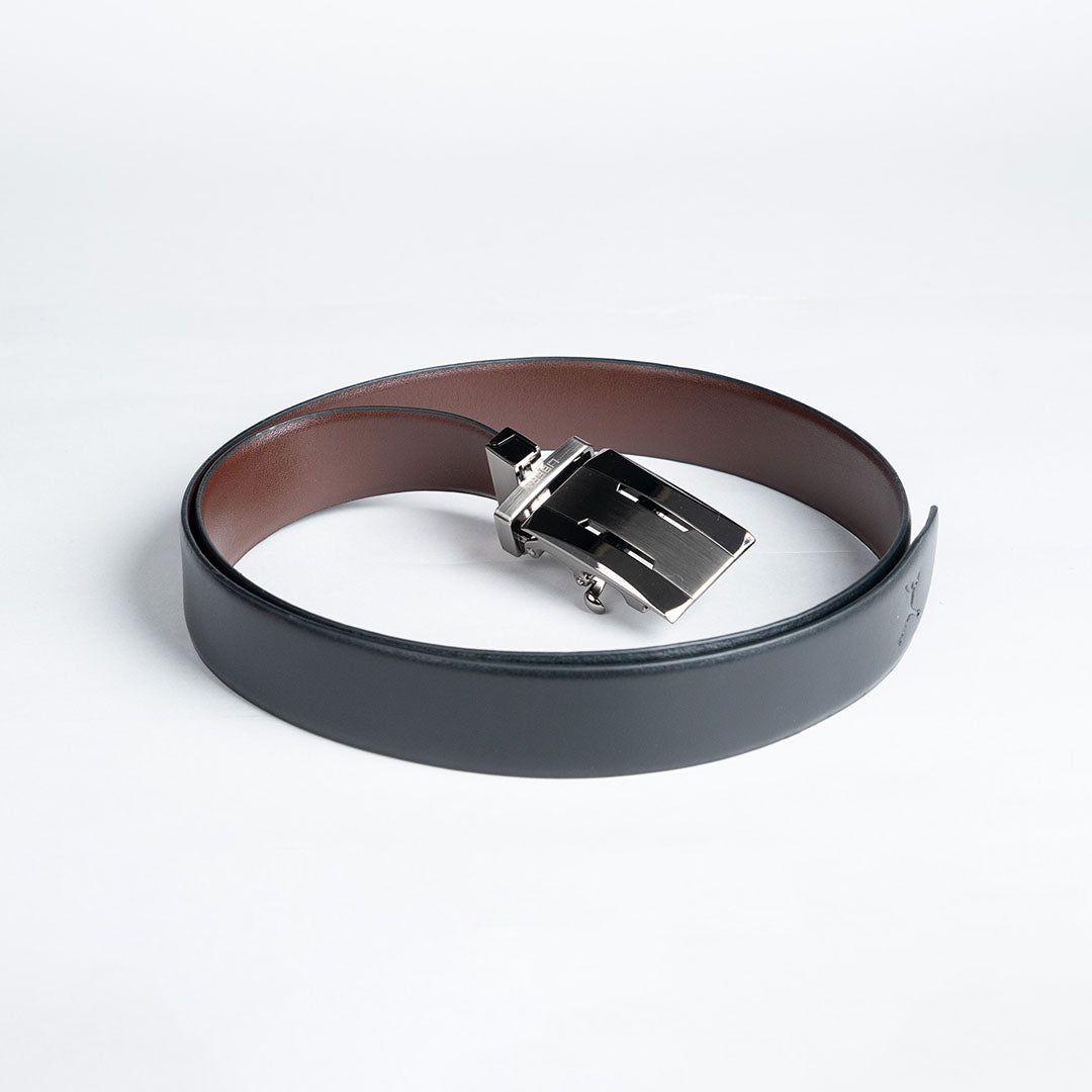 Reversible Auto Lock Belt - Black/Dark Brown