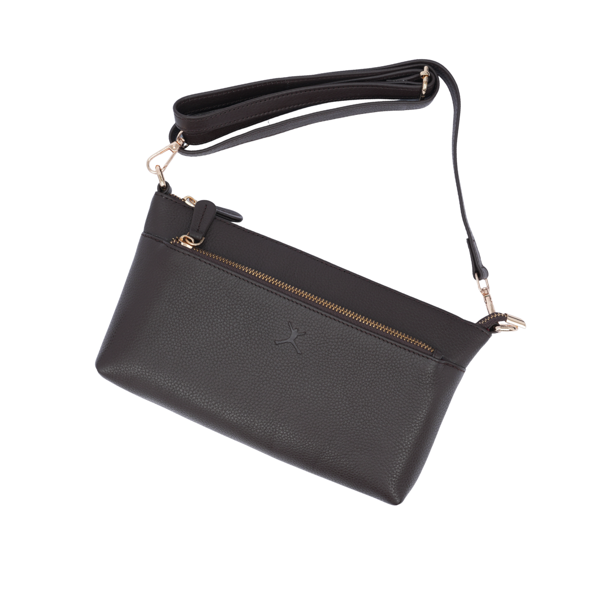 Italian Leather Ladies  Crossbody Handbag - Coffee Brown