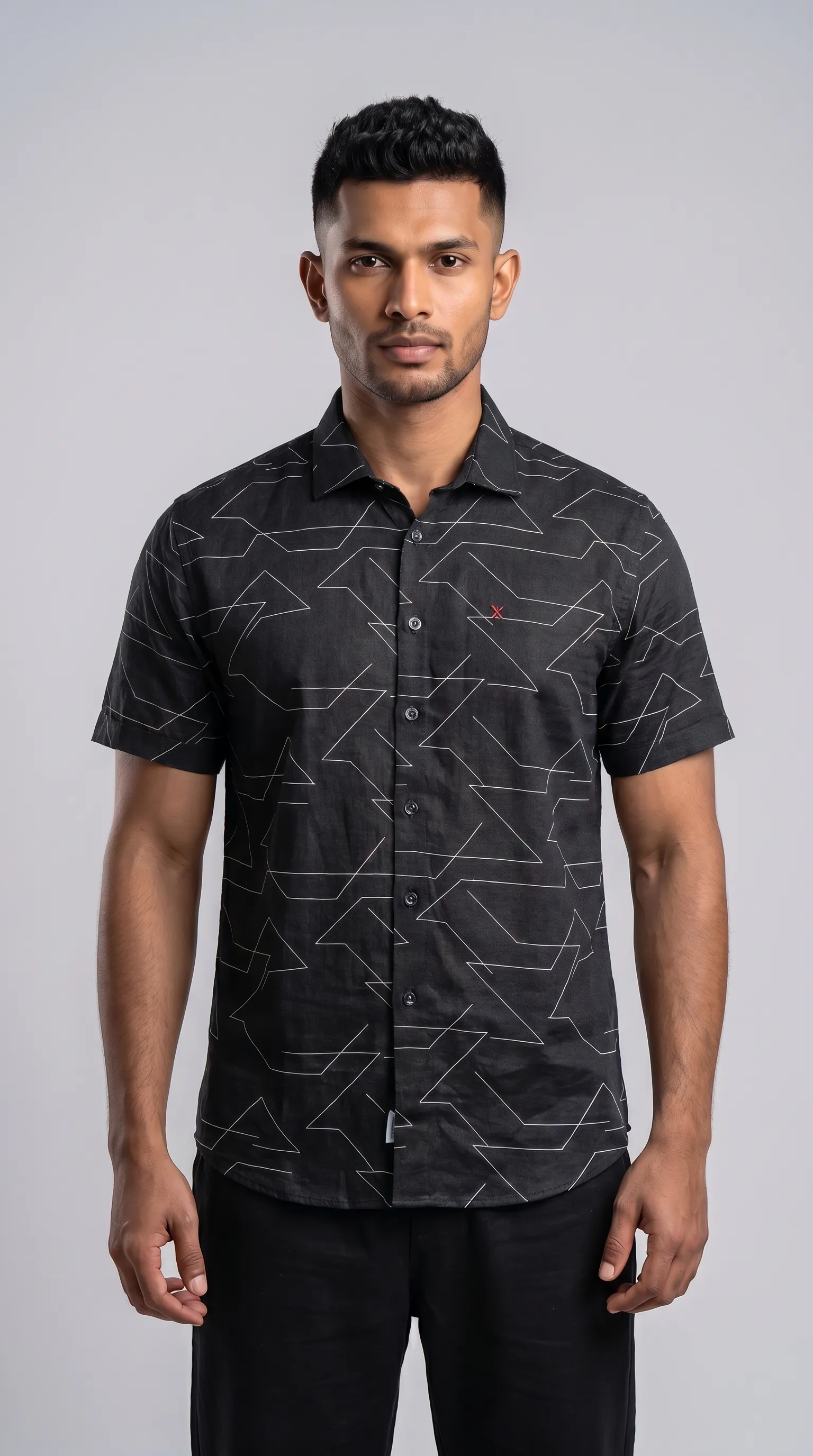 Slim Fit Printed Short Sleeve Shirt