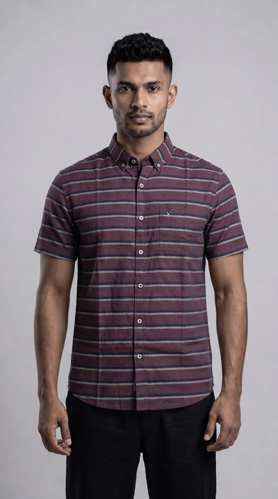 Slim Fit  Stripes S/S Shirt