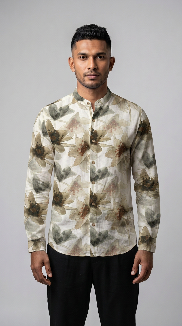 Slim Fit Printed L/S Shirt