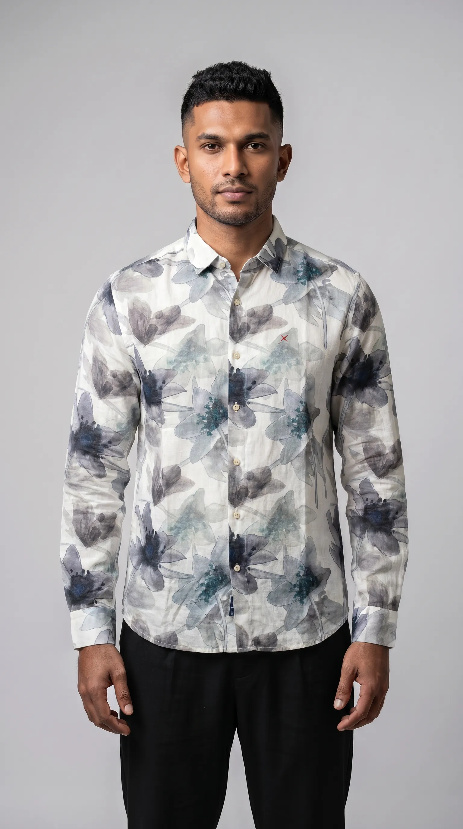 Slim Fit Printed L/S Shirt