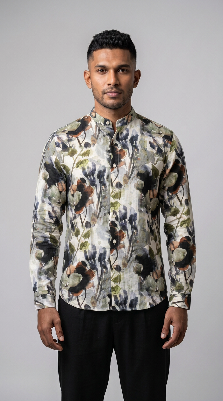 Slim Fit Printed L/S Shirt