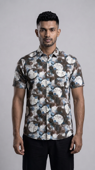 Slim Fit Printed Short Sleeve Shirt