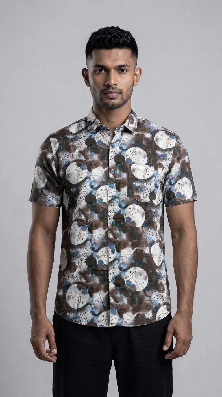 Slim Fit Printed Short Sleeve Shirt