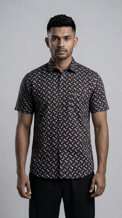 Slim Fit Printed Short Sleeve Shirt