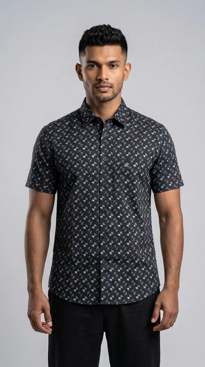 Slim Fit Printed Short Sleeve Shirt