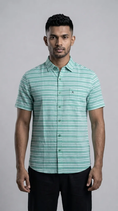 Slim Fit  Stripes S/S Shirt