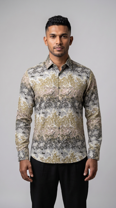 Slim Fit Printed L/S Shirt