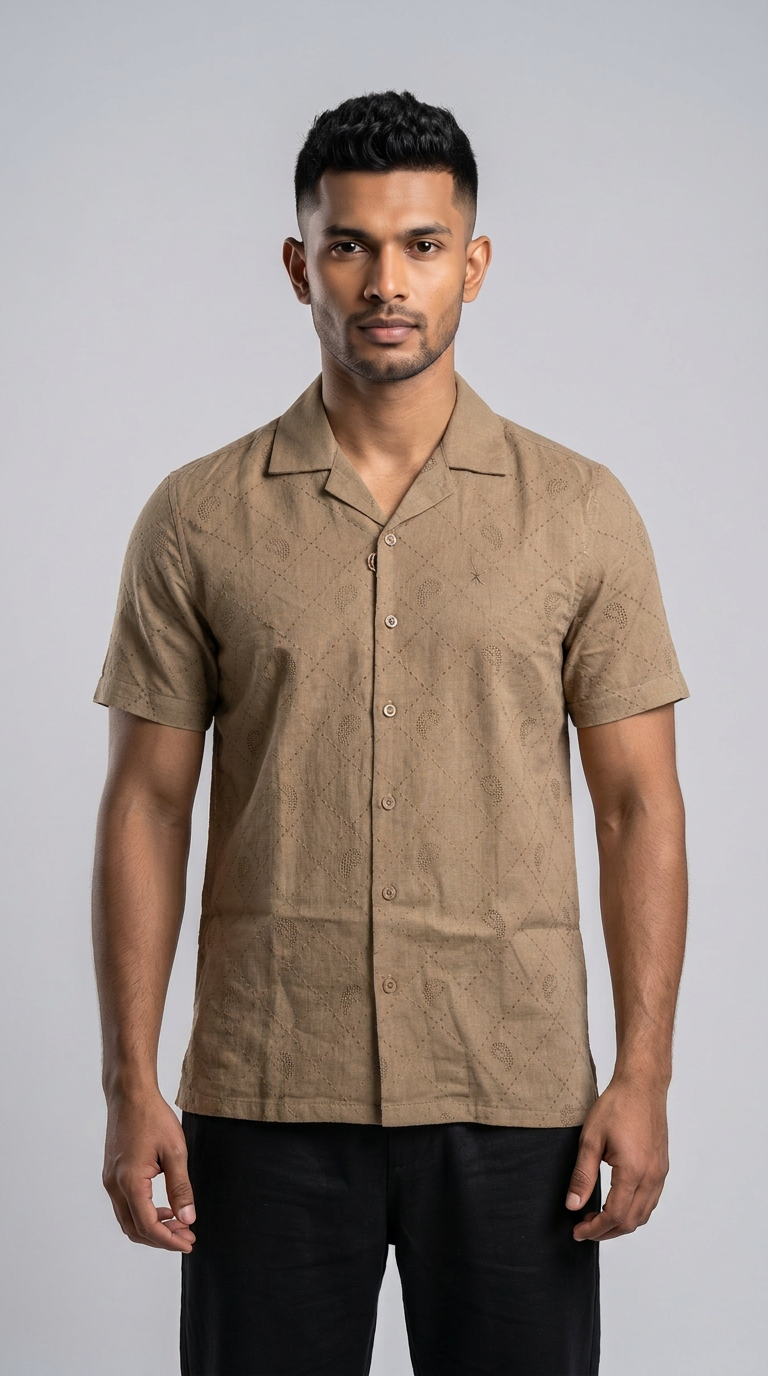 Slim Fit Printed Short Sleeve Shirt