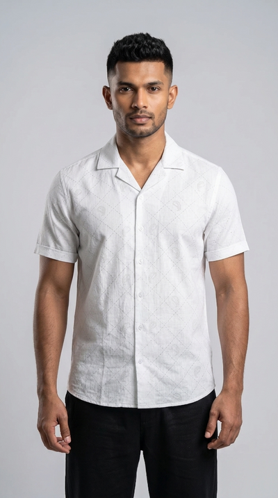Slim Fit Printed Short Sleeve Shirt